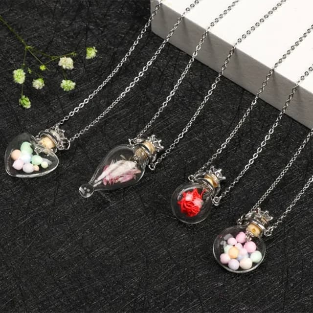 【Penny珮妮】透明琉璃精油香水瓶鈦鋼項鍊毛衣鍊(3款可選/生日禮/母親節/送閨蜜/交換禮物/情人節/送女友)