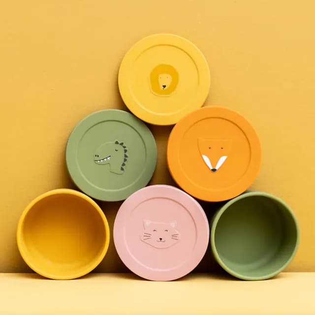 【Trixie 比利時】動物造型矽膠附蓋餐碗 多款可選(學習餐具)