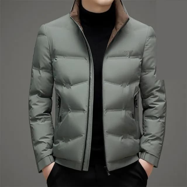 【巴黎精品】父親節禮物 真羽絨90%白鴨絨羽絨外套羽絨衣夾克(保暖麵包服男士立領男外套3色a1is148)