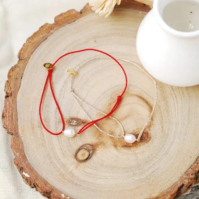 【Dinner collection】白珍珠米金線手鍊