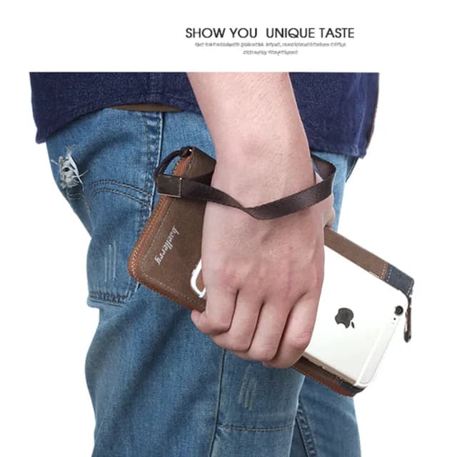 【RH】經典帆布多卡槽手拿錢包(多功能大容量耐用帆布單品)