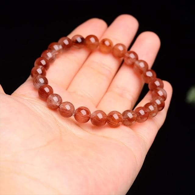 【KT DADA】水晶手鍊 銅順髮晶 手串 銅髮晶 銅鈦晶 天然水晶 圓珠手串 禮物 招財手鍊 避邪 助事