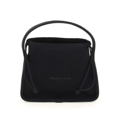 【ALEXANDER WANG】小號 羅紋 黑色 針織 托特包 手提包 手袋(20222K20T001)