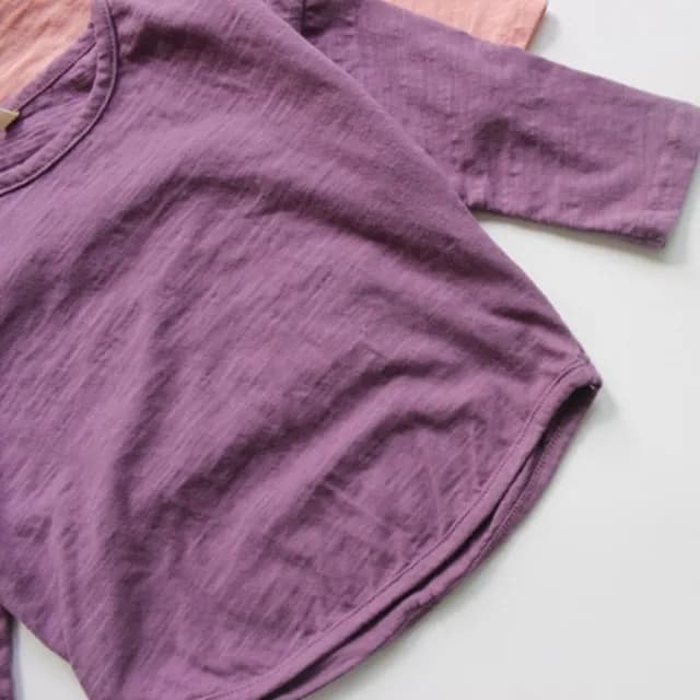 【橘魔法】圓弧下擺竹節棉長袖上衣(薄長袖 內搭衣 秋裝 中性款 男童 女童 兒童 童裝 中童)