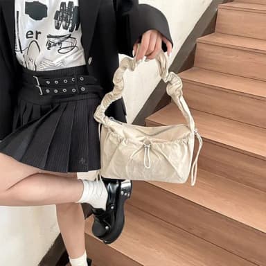 【KT DADA】尼龍包 韓國包 單肩包 女尼龍通勤包 禮物 hobo包 腋下包 肩背包 尼龍雲朵包 可愛包包 韓國包包