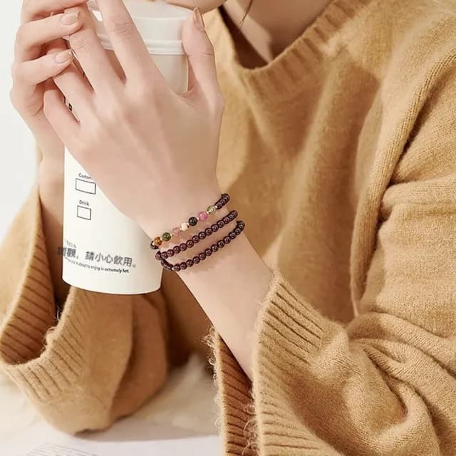 【LEESA】雙11 碧璽手串\石榴石手串\招財手鍊\能量手環\串珠水晶\禮物\多圈手串\手串\水晶手鍊\