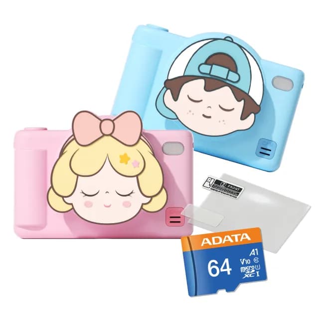 【esoon】ESOONKIDS VX II 兒童相機 4900萬畫素 WiFi 雙鏡頭 3吋觸控螢幕(組合/生日禮物/支架)