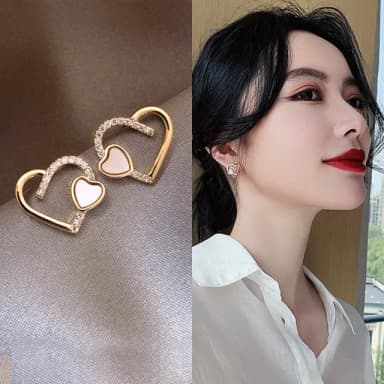 【Golicc】簡約 愛心 耳環(七夕 情人節 生日 飾品 耳釘 耳飾 耳墜 禮物)