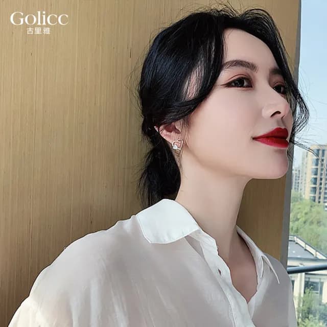 【Golicc】簡約 愛心 耳環(七夕 情人節 生日 飾品 耳釘 耳飾 耳墜 禮物)