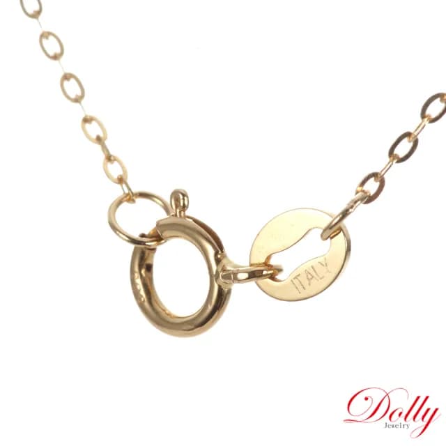 【DOLLY】1克拉 天然艷彩沙佛萊石18K金鎖骨鍊(母親節 長輩送禮 交換禮物首選)