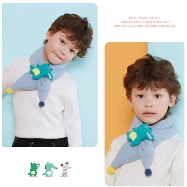 【橘魔法】呆萌公仔娃娃保暖圍脖(圍巾 圍脖 配件 寒流 新年 兒童 小童 女童 男童 童裝 交換禮物)