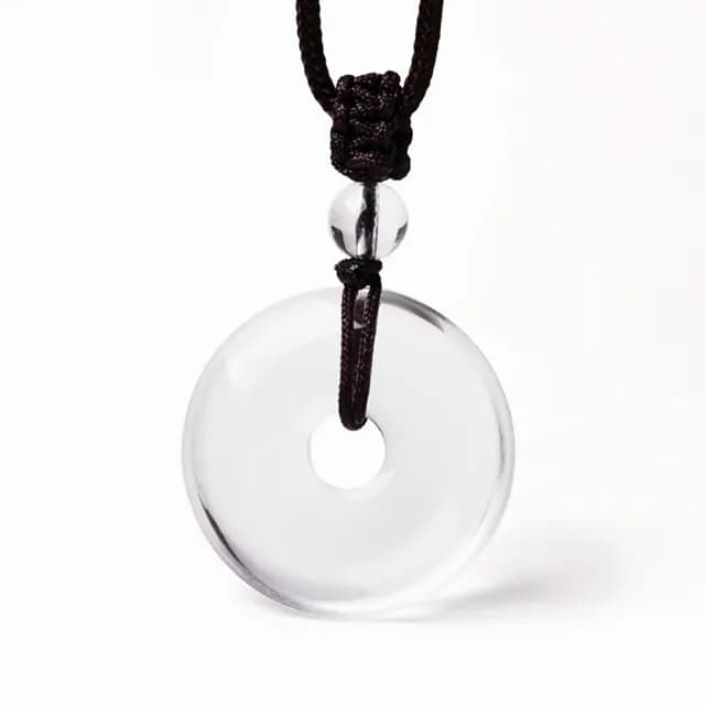 【Penny珮妮】巴西冰種白水晶平安扣吊墜2cm(母親節禮物/交換禮物/送女友/送閨蜜/生日禮物/情人節)