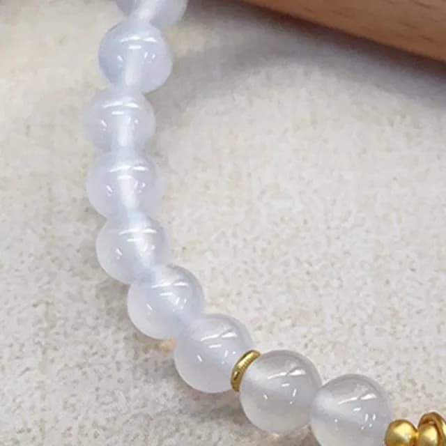 【LEESA】白瑪瑙手串\純銀手鍊\招財手鍊\花生吊飾\新中式\小眾設計\轉運手鏈\生日禮物\手環\手