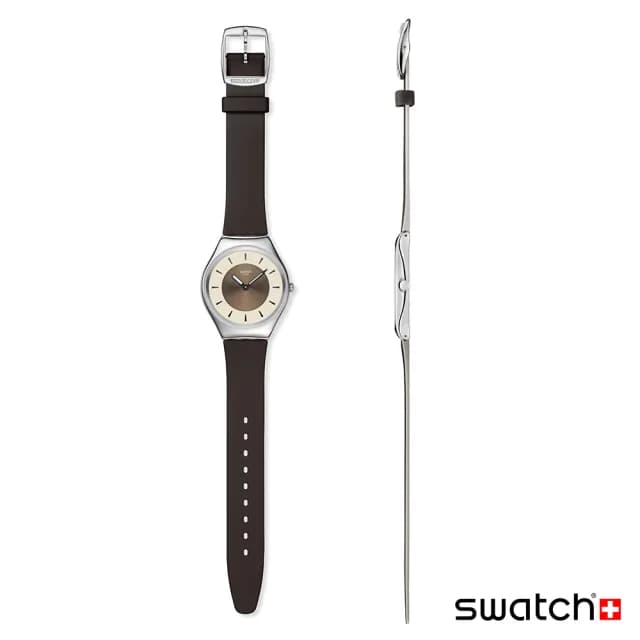 【SWATCH】HAZEL DELIGHT 超薄金屬手錶/男錶/女錶/瑞士製造 SYXS158(38mm)