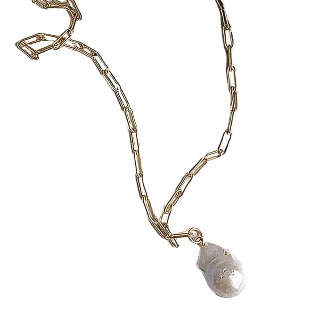 【LEEHER】雙11 金項鍊/珍珠項鍊/純銀項鍊/ins項鍊/手工項鍊/日系項鍊/項鍊/巴洛克珍珠項鍊/短 