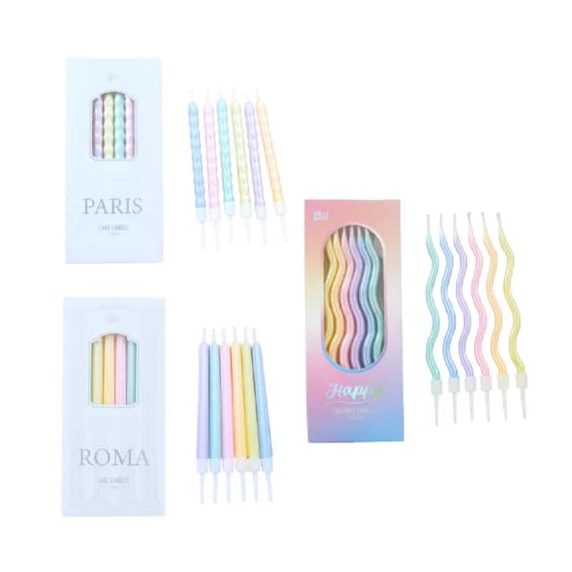 【法式映像】馬卡龍色造型裝飾蠟燭18入(直蠟燭 派對 插件 慶生 生日蠟燭 慶祝 拍照道具 唯美浪漫 求婚)