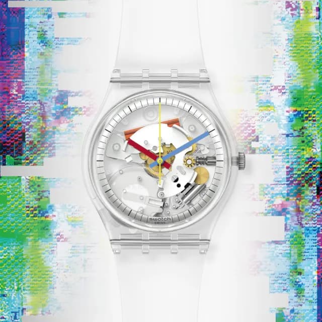 【SWATCH】CLEARLY GENT 經典手錶/男錶/女錶/瑞士製造 SO28K100-S06(34mm)