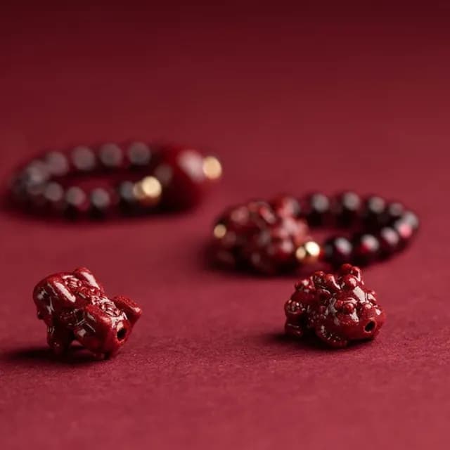 【Penny珮妮】避邪招財原礦硃砂石榴石戒指3款可選(母親節禮物/交換禮物/送女友/送閨蜜/生日禮物/情人節)