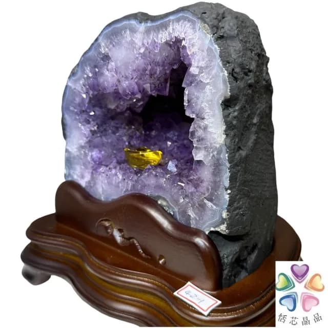 【恬芯晶品】3.9kg精選巴西紫水晶洞新居財位擺設Q9(紫鈦晶晶洞開運招財招貴人開業財位新春禮物)