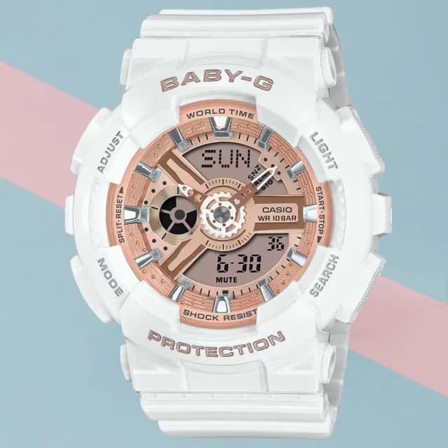 【CASIO 卡西歐】BABY-G 街頭時尚雙顯腕錶 七夕 情人節 送禮 推薦(BA-110X-7A1)