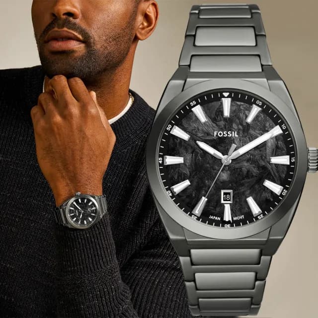 【FOSSIL】Everett 岩石紋理手錶-42mm 禮物 送禮 推薦(FS6075)