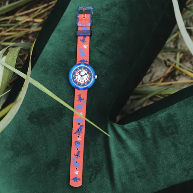 【Flik Flak】兒童手錶 DINOSAURITOS /靜音無秒針/兒童禮物/安全防水/瑞士製造 FBNP117(31.85mm)