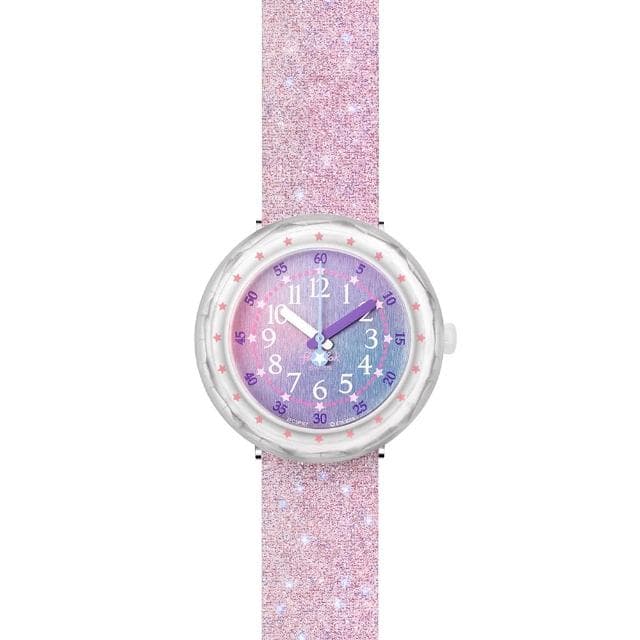 【Flik Flak】兒童錶 PEARLAXUS 粉耀珍珠 兒童手錶 兒童禮物 手錶 瑞士錶(36.7mm)