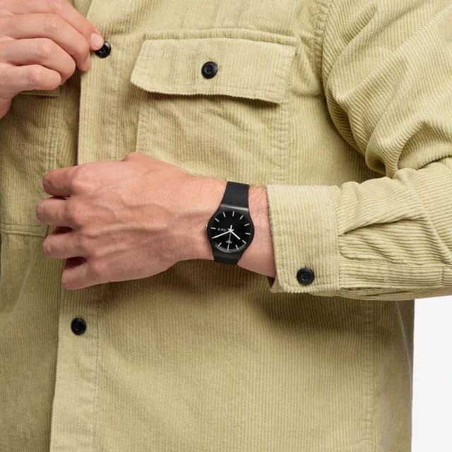 【SWATCH】MONO BLACK AGAIN 經典手錶/男錶/女錶/瑞士製造 SO29B704(41mm)