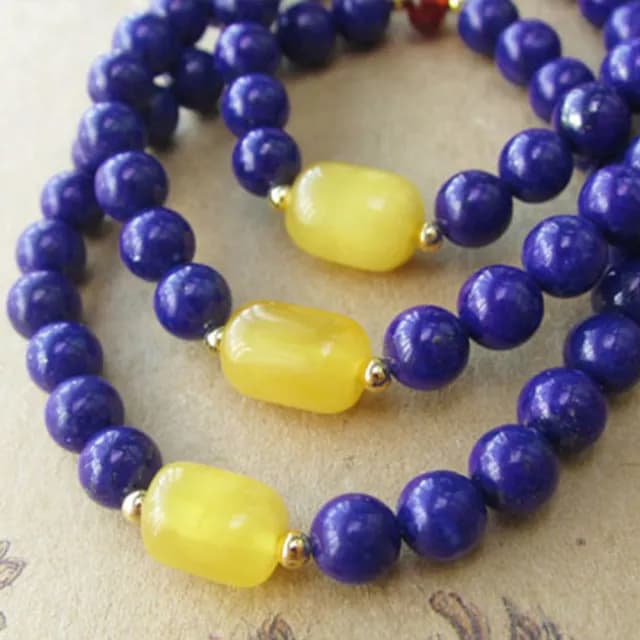 【MoonDy】雙11 手串 佛珠 蜜蠟手鍊 青金石手鍊 血珀手串 辟邪化煞 桶珠手鍊 避邪手鍊 藍色手環