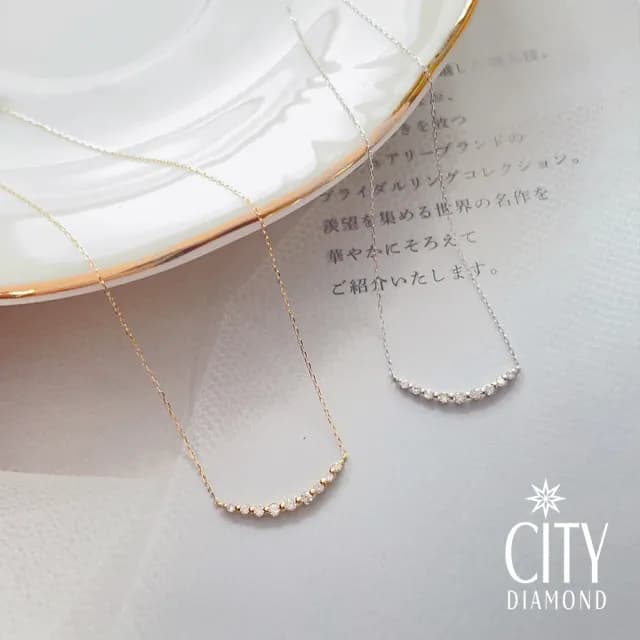 【City Diamond 引雅】18K日本天然鑽石10分微笑造型K金項鍊-三色任選(東京Yuki系列)