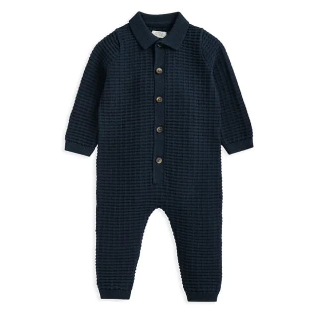 【Mamas & Papas】紳士藍調-針織連身兔裝(4種尺寸可選)