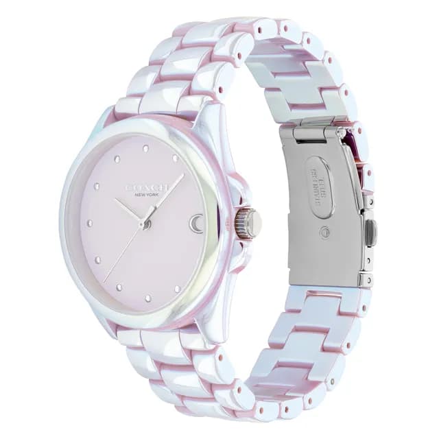 【COACH】官方授權 Greyson 優雅質感珠光陶瓷腕錶-36mm/2色可選 情人節 禮物(14504390/14504391)