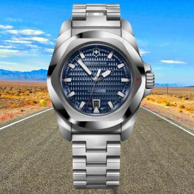 【VICTORINOX 瑞士維氏】I.N.O.X. Automatic機械錶套組 41mm 送禮推薦(VISA-242020 藍色)