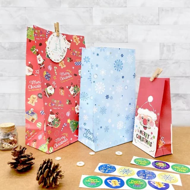 【SEASON 四季紙品禮品】聖誕牛皮立體袋 小(聖誕節限定 禮物袋 3入 XC3502-01~03)