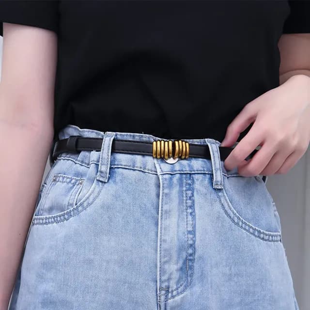 【LEESA】情人節禮物 真皮皮帶\腰帶\腰封\褲帶\韓國皮帶\精品皮帶\可調節腰帶\伸縮皮帶\搭配神器\女士\金扣