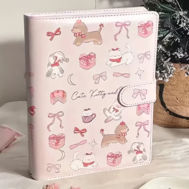 【萌寵派對】可愛動物A5卡冊(磁吸扣 愛豆小卡 追星卡套 萬用收納 拍立得 四宮格 名片 收藏冊 相冊 禮物)