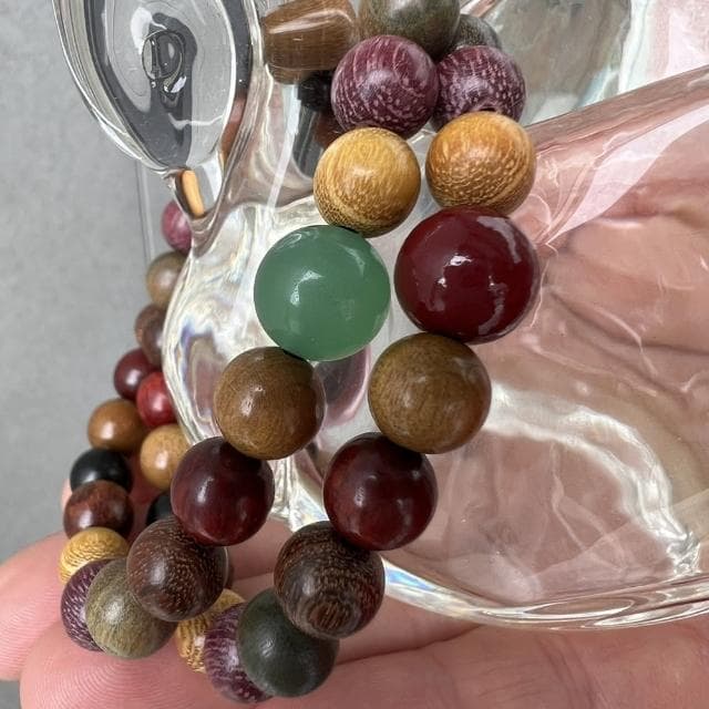 【Penny珮妮】多寶佛珠硃砂東陵玉金絲楠木非洲檀黑檀綠檀木珠雙圈手鍊(母親節/送女友/送閨蜜/生日禮物)