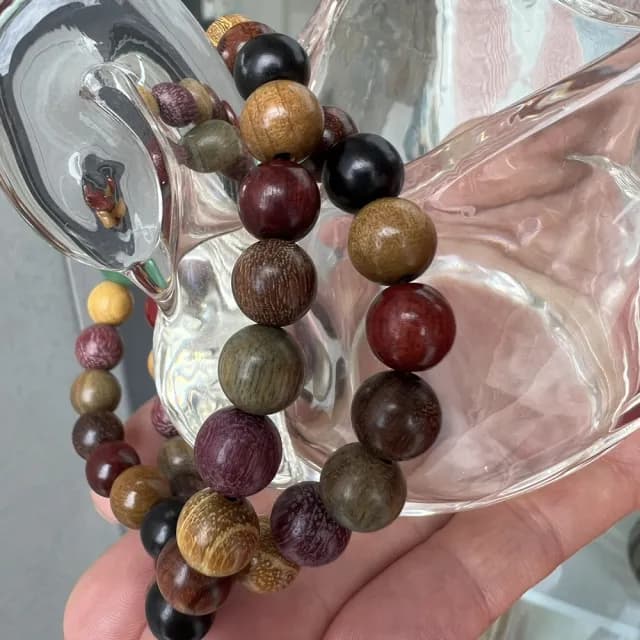 【Penny珮妮】多寶佛珠硃砂東陵玉金絲楠木非洲檀黑檀綠檀木珠雙圈手鍊(母親節/送女友/送閨蜜/生日禮物)