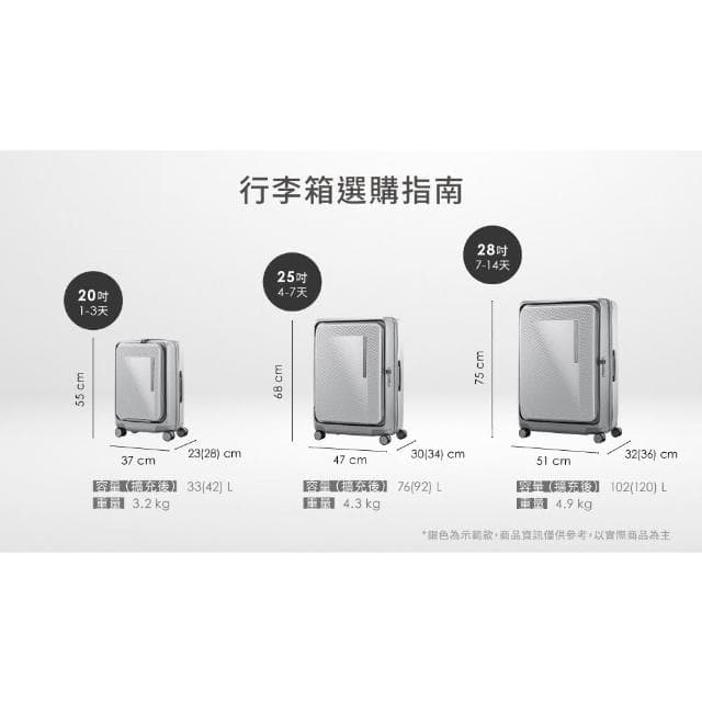 【Samsonite 新秀麗】20吋 ZIPPRIX 前開式可擴充大容量輕量PC防盜拉鍊行李箱/旅行箱/登機箱(多色可選)