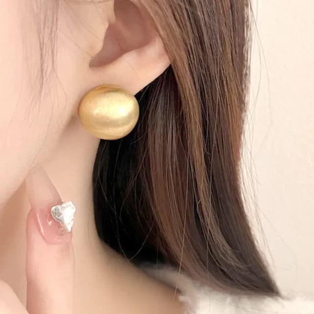 【LEESA】情人節禮物 圓球耳釘\耳環\低敏耳釘\簡約耳環\耳飾\純銀耳釘\氣質耳釘\不過敏\輕奢小眾\百搭飾品\