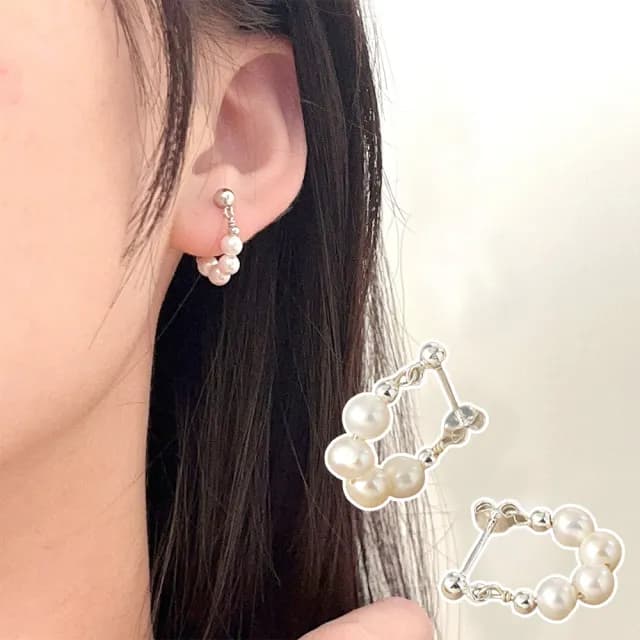 【LEESA】情人節禮物 珍珠耳環\純銀耳飾\銀耳環\低敏耳環\銀針\耳環\韓國飾品\氣質耳環\百搭飾品\禮物