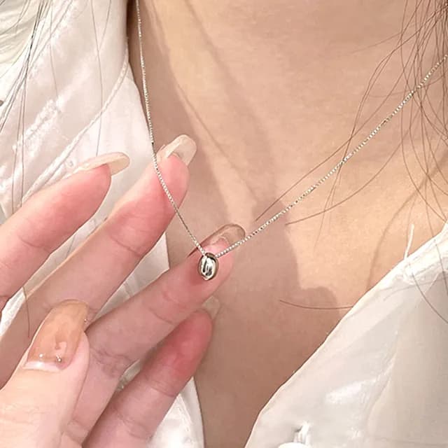 【LEESA】小圓豆項鍊\簡約項鍊\s925純銀項鍊\韓版項鍊\氣質項鍊\項鍊\抗過敏\百搭飾品\生日禮物