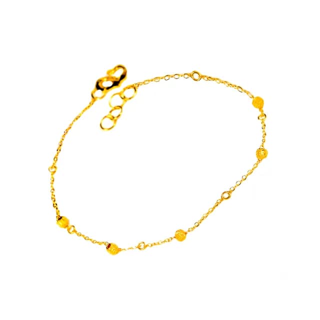 【金石盟】雙11黃金手鍊結緣金珠手鍊(0.28錢9999純金製造)