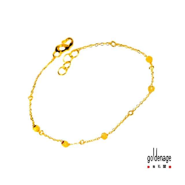 【金石盟】雙11黃金手鍊結緣金珠手鍊(0.28錢9999純金製造)