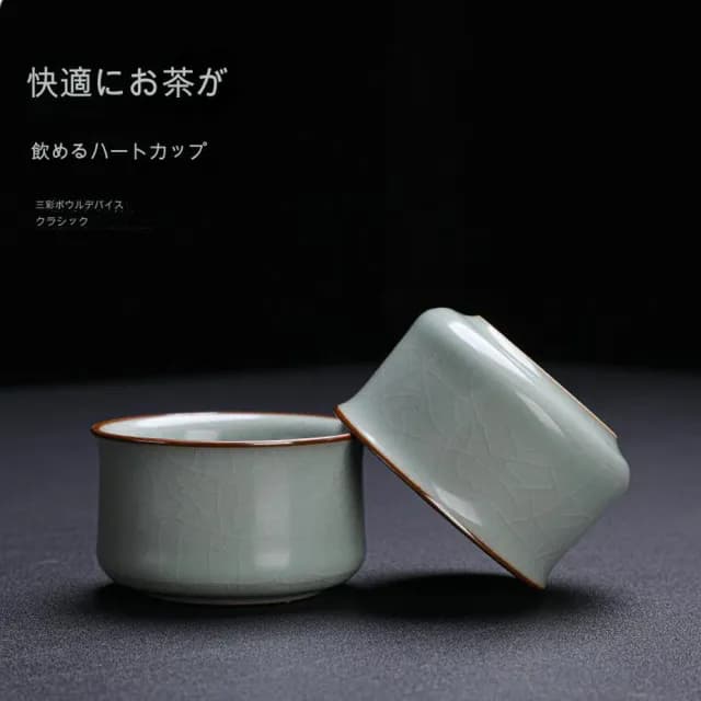 【TEA Dream】日式質感青森系復刻開片汝窯茶具陶瓷茶具禮盒組(長輩禮盒 年節送禮)