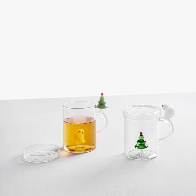 【ICHENDORF】把手水杯/馬克杯-鳥琥珀色/綠色(聖誕禮物/送禮)