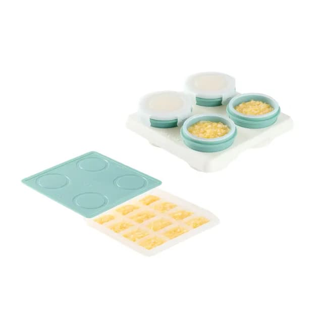 【2angels】矽膠副食品製冰盒15ml+儲存杯60ml(製冰塊磚盒 副食品餐具分裝零食盒 烘培)