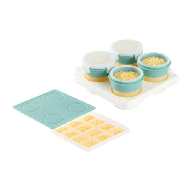 【2angels】矽膠副食品製冰盒15ml+儲存杯120ml(製冰塊磚盒 餐具分裝零食盒 烘培)
