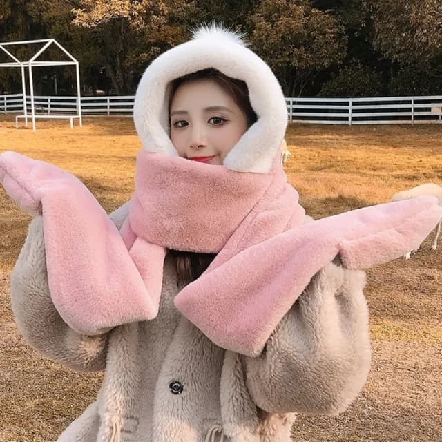 【橘魔法】純色毛球毛絨絨保暖圍脖(圍巾 聖誕 耶誕 交換禮物 配件 過年 喜宴 新年 寒流 保暖 大人)