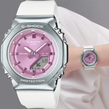 【CASIO 卡西歐】G-SHOCK 粉彩金屬八角手錶 女錶 送禮 禮物 推薦(GM-S2110-7A6)